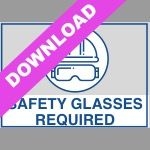 Safety Glasses White Sign | Downloadable File