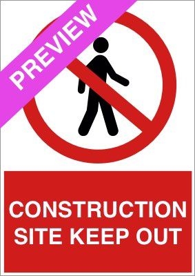 Construction Site Keep Out Red Sign Free Download