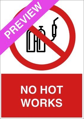 No Hot Works Red Sign Free Download