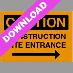 Construction Site Entrance Right Orange Sign | Free SME Tool