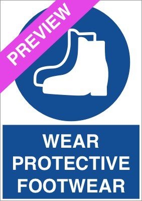 Wear Protective Footwear Blue Sign Free Download