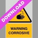 Warning Corrosive Yellow Sign Free Download