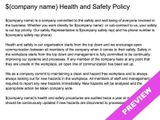 Free Company Health And Safety Policy Template